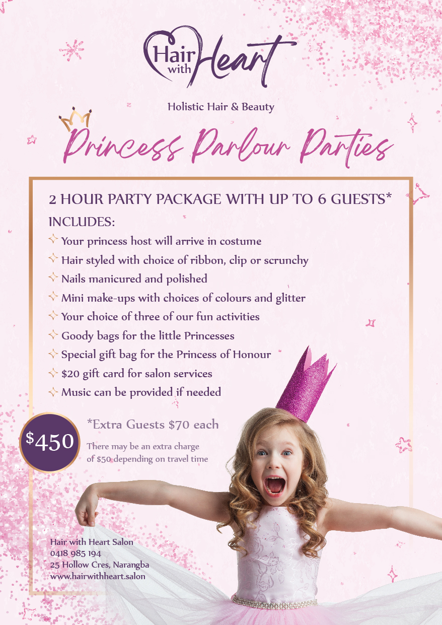 princess parlour parties flyer